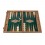 Backgammon Noyer Vert 48x30cm avec Racks