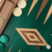 Backgammon Noyer Vert 48x30cm avec Racks