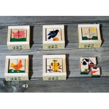 Puzzle Cubes 4X4 animaux nature mini