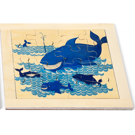 Puzzle Bois 12 pièces Baleines