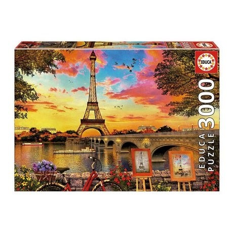 Puzzle 3000 pces coucher de soleil paris