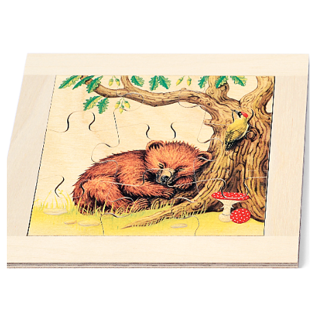 Puzzle Bois 9 pièces Ourson Dormant