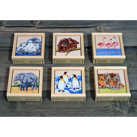 Puzzle Cubes x 9 , Zoo