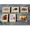 Puzzle Cubes x 6 animaux sur fond bois