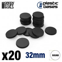 Socles Plastiques Rond 32mm Noir 