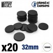 Socles Plastiques Rond 32mm Noir