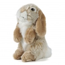 Peluche Lapin brun assis 18 cm