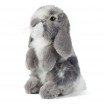 Peluche Lapin gris assis 18 cm