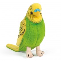 Peluche Perruche ondulée jaune avec son 13.5 cm
