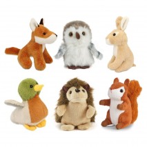 Peluche Forêt lapin, hibou, renard ou hérisson 10cm