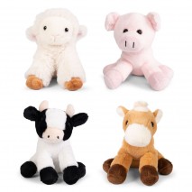 Peluche Ferme Mouton Vache Cochon ou Cheval 16cm