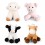Peluche Ferme Mouton Vache Cochon ou Cheval 16cm