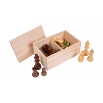 Pièces d'Echecs Acacia Poli Taille 4 en Boîte