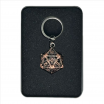 Porte Clé D20 Vieil Or + Lot de 7 Mini Dés Métal