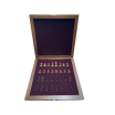 Coffret Echecs Noir/Nacre Pièces métal or/ noir