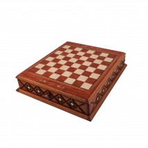 Coffret d'échecs Bois de Rose 52x46x10.5 cm