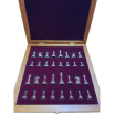 Coffret Echecs Noir/Nacre Pièces métal rose/ noir Mates