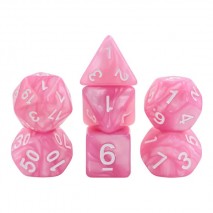 Lot de 7 Dés Rose Nacré