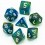 Lot de 7 Dés Paillettes Vert et Bleu
