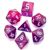 Lot de 7 Dés Paillettes Rose