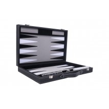 Backgammon 38 x 23 x 5,5 cm noir/blanc/gris 