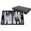 Backgammon 38 x 23 x 5,5 cm noir/blanc/gris 
