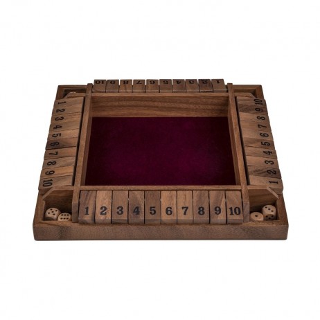 Shut the box 4 joueurs Noyer 29x29x3,5 cm
