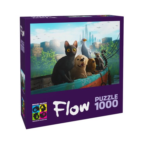 Puzzle 1000 p Flow Animaux sur le Bateau
