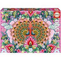 Puzzle 1500 pces Paons du Bengale, Catalina Estrada