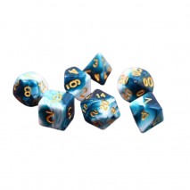 Lot de 7 Dés Blue Ink