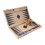 Backgammon Pliable 38cm en Loupe de Noyer Bleu et Brun