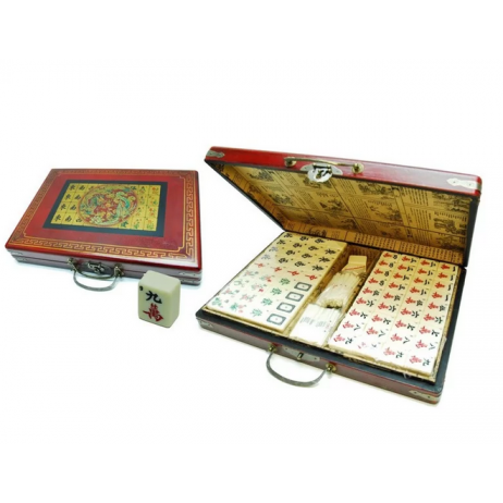 Coffret mah jong rouge 40x29