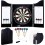 Armoire Cible en Bois Noir + Cible + 2 Jeux de Fléchettes