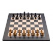 Jeu d'Échecs Noir Marqueté en Érable 40 x 40 cm avec Pièces