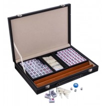 Mah Jong Malette en Cuir Noir 40,6×27,6×5,8cm