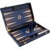 Backgammon Boîte Bleue en Loupe de noyer 38×24×5,5 cm