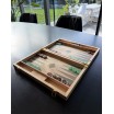 Backgammon Boîte Neutre Loupe et Noyer 38×24×5,5 cm