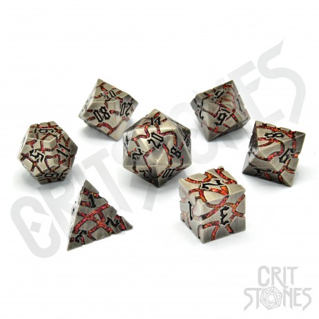 Pyroclasmic Metal RPG Dice Set