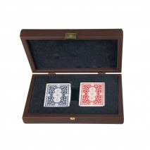 Coffret Cartes Bois Marron Foncé 24x17cm