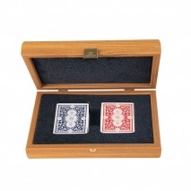 Coffret Cartes Bois couleur Noyer 24x17
