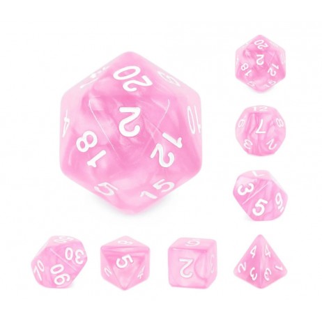 Kit de 7 Dés Mint Rose