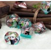 Lot de 7 Dés Panda Insert Résine
