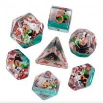 Lot de 7 Dés Panda Insert Résine