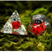 Lot de 7 Dés Coccinelle Insert Résine