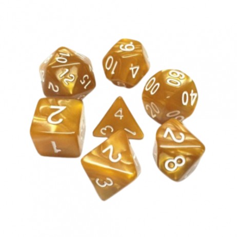 Lot de 7 Dés Or Nacré