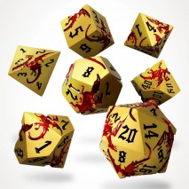 Wyrmgold metal RPG Dice Set