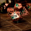 Viridian Flame Metal RPG Dice Set
