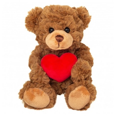 Peluche Ours Brun avec Coeur 20 cm
