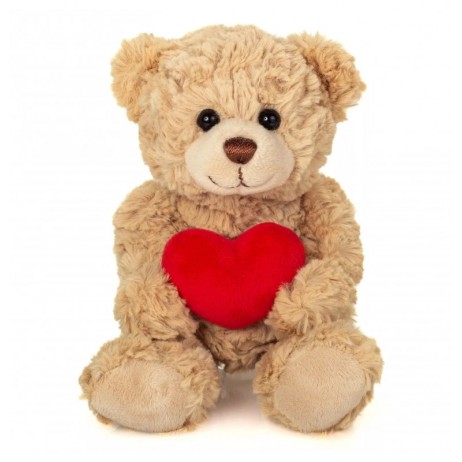 Peluche Ours Beige avec Coeur 20 cm