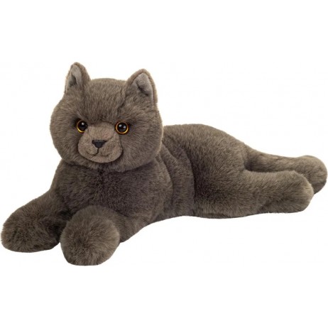Peluche Chat Chartreux allongé 36 cm